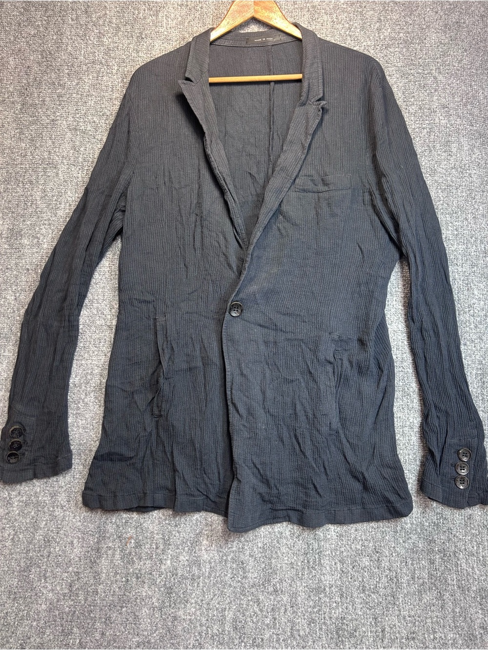 Emporio Armani Black Textured Single-Button Women's Blazer